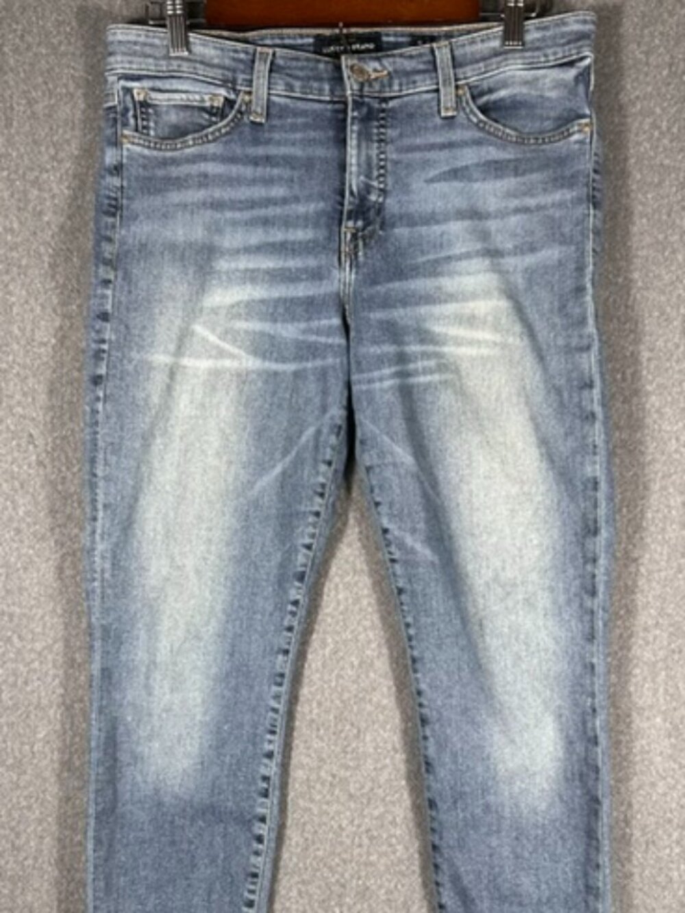 Lucky Brand Ava Crop Jeans Womens Sz 10/30 Blue Denim Medium Wash Chewed Hem